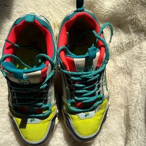 Fila Kids Sneakers in Teal, Red, and Yellow